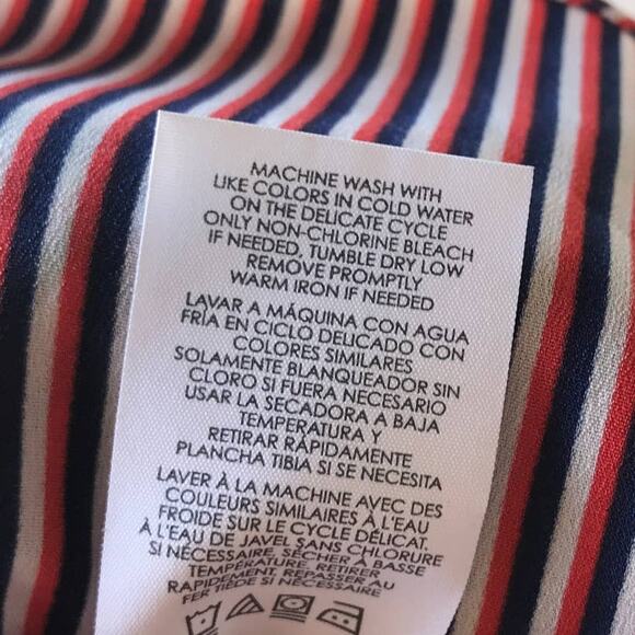 Cabi Franklin Red V Neck Striped Blouse - Picture 10 of 10